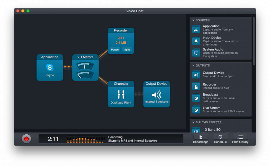 Una configuración sencilla con Audio Hijack